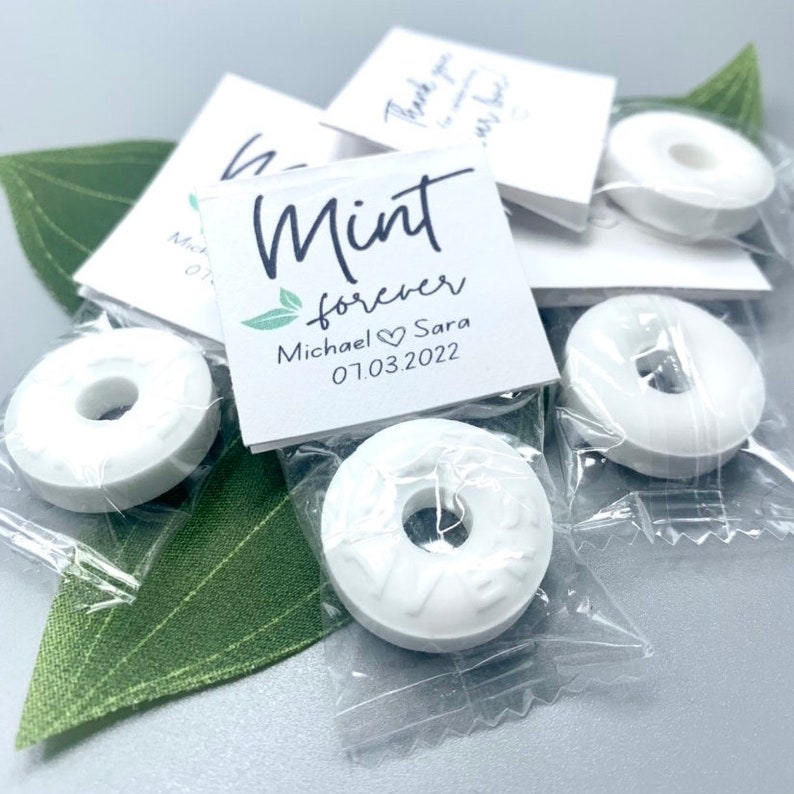 Wedding Mints Labels, Personalized Mint Wedding Favor Tags for Wedding