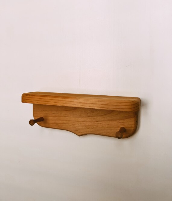 Rustic Wood Peg Shelf Etsy