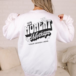 Comfort Colors 1566 Sweatshirt Mockup Back, Comfort Colors White Mockup, Oversized Comfort Colors Mockup C1566, White crewneck