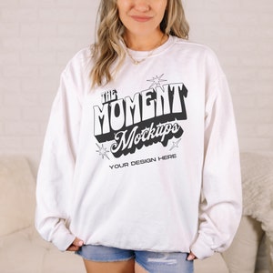 Comfort Colors 1566 Sweatshirt Mockup, Comfort Colors White Mockup, Oversized Comfort Colors Mockup C1566, White crewneck