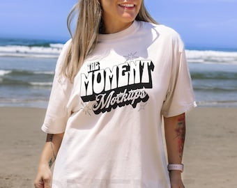 Comfort Colors Ivory Mockup, Ivory Shirt Mockup, C1717 Ivory Mockup, Boho Mockup, Oversized Shirt Mockup, Shirt Mockup, Beach Mockup
