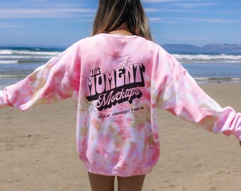 Maquette Colortone 8100 Funnel Cake Mock up Face arrière, Tye Die Sweatshirt Mockup, Tye Die Crewneck maquette, 8100 tye die, Maquettes de tonalité de couleur