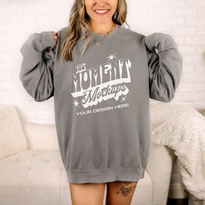 Comfort Colors 1566 Sweatshirt Mockup, Comfort Colors Gray Mockup, Oversized Comfort Colors Mockup C1566, Gray crewneck