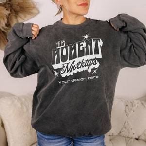 Comfort Colors C1566 Mockup Pepper, Comfort Colors Pepper Mockup, Oversized Comfort Colors Mockup C1566, Pepper sweatshirt mockup