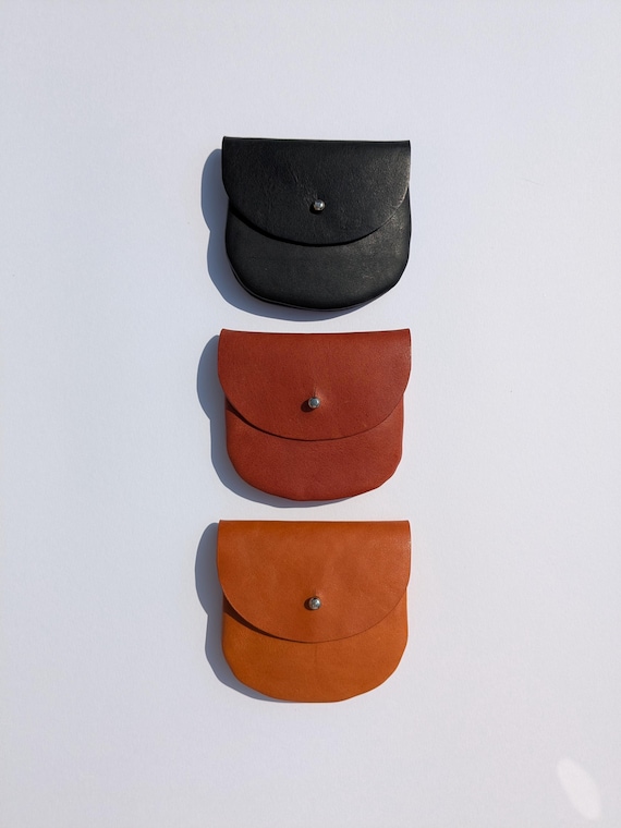 Vegetable Tanned Leather Coin Purse: Small Sam Browne Pouch