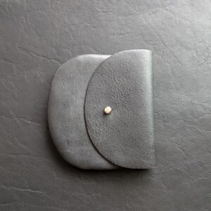 Black Leather Coin Purse: Vegetable Tanned Sam Browne Pouch