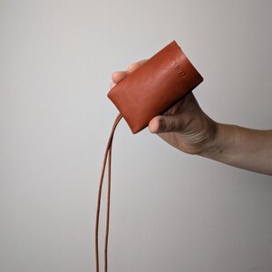Brandy Brown Leather Key Lanyard: Italian Vegetable Tanned Leather