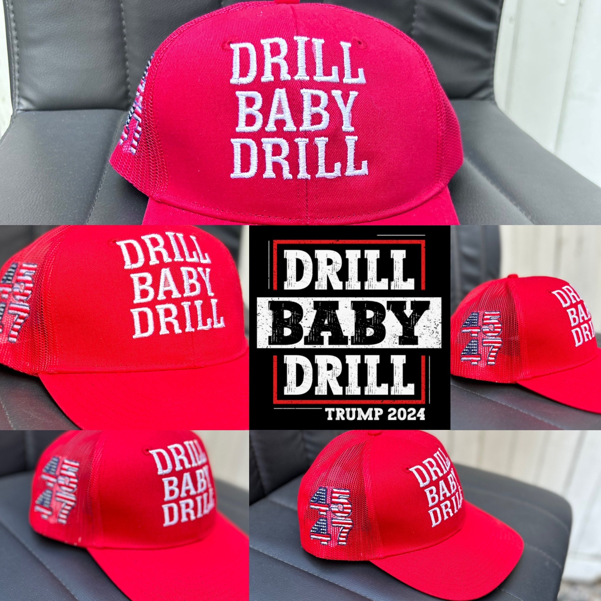 Buy Drill Baby Drill Hat Donald Trump Hat Take AMERICA Back TRUMP 2024 45 47 Drain the Swamp Bloodbath. Red Trucker Hat Just Like Trumps Online in India Etsy