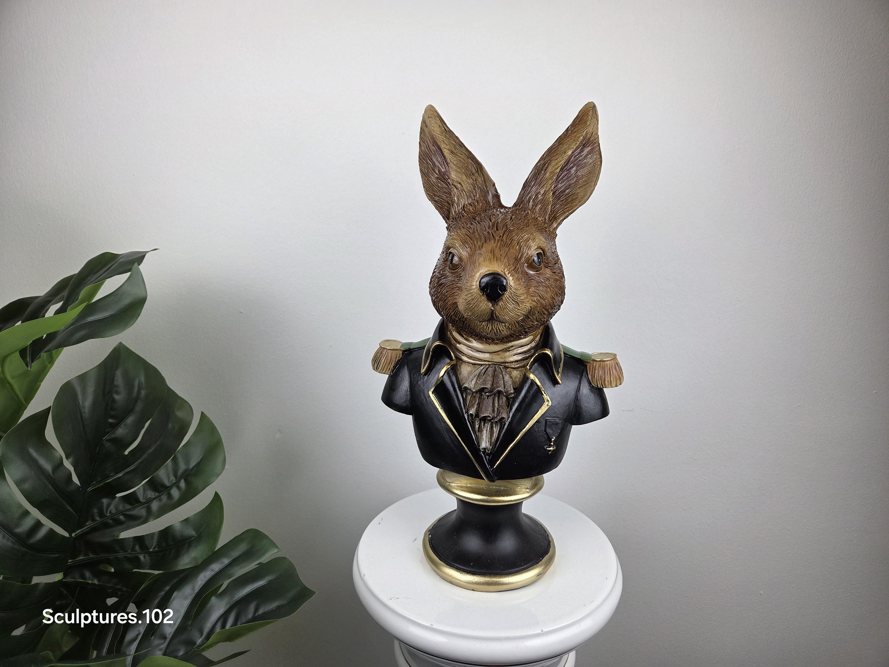 Hase Figur Polystein 35cm Realistisches Kaninchen Farbig Garten & Haus Deko