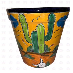 XOOCH MEXICO Talavera pot de fleurs « GUADALAJARA » moyen en 3 couleurs - fait main du Mexique, poterie, artisanat