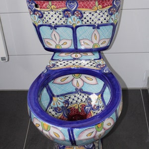 TALAVERA toilet "CAHLA" from Mexico - Colorful, hand painted