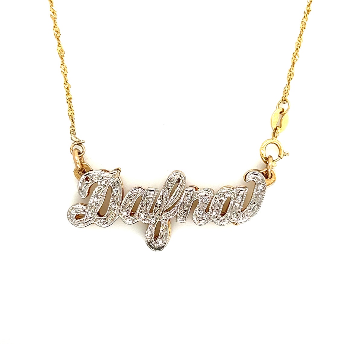Customized Double Plate Name Necklace Real Gold Personalized Etsy