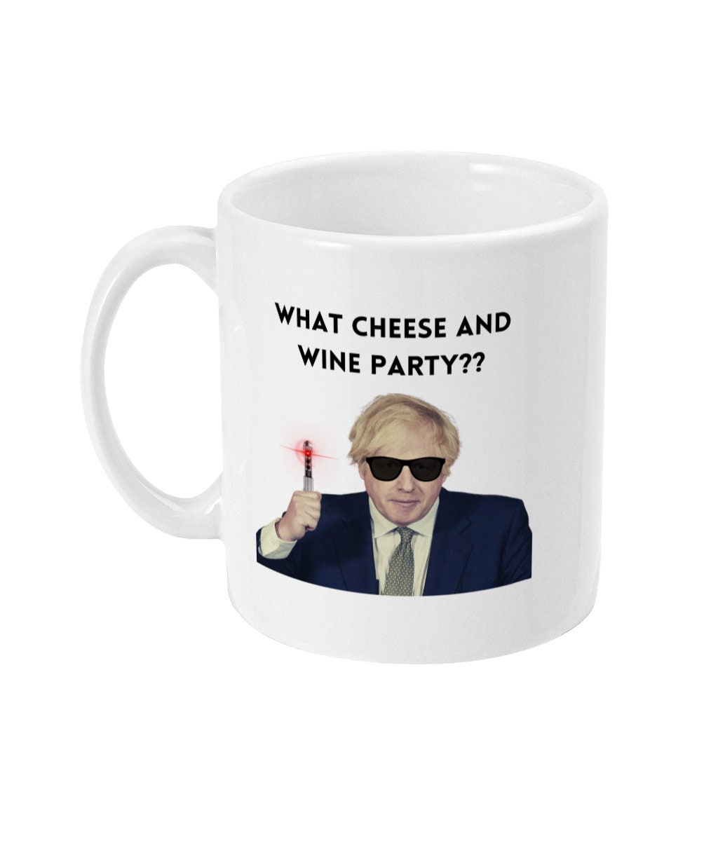 Boris Johnson Mug Partygate Cheese and Wine Party Funny Etsy