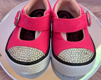 Hot Pink Mary Jane Bling Infant Custom Converse