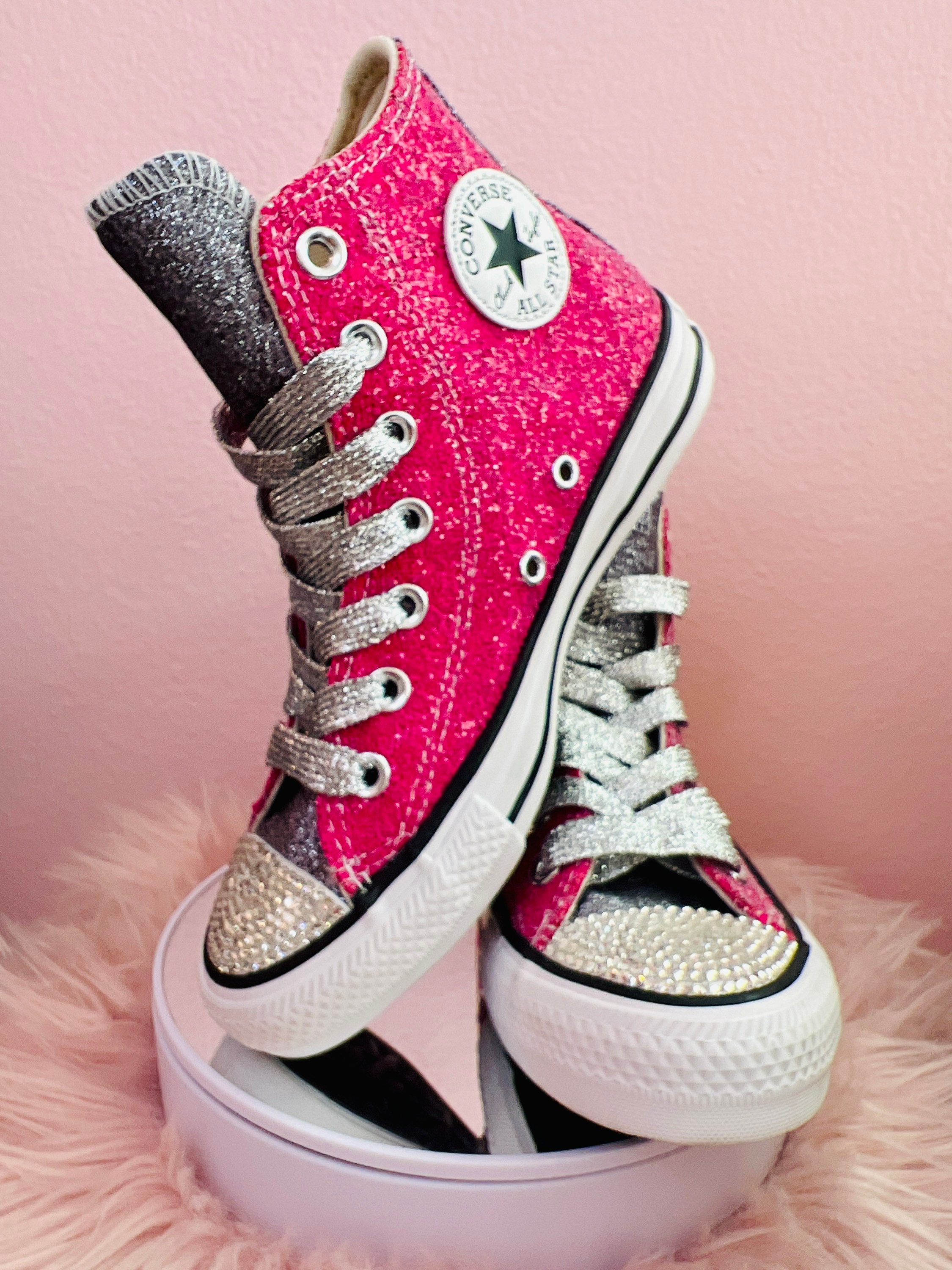 Migración brandy granero Pink Sparkle Converse - Etsy