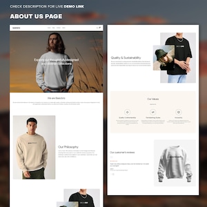 Puede incluir: Una p&aacute;gina de inicio de un sitio web para una marca de ropa llamada Basicbriz. La p&aacute;gina presenta una variedad de im&aacute;genes de ropa, incluyendo sudaderas, camisetas y sudaderas con capucha. El sitio web tambi&eacute;n incluye informaci&oacute;n sobre los valores, la filosof&iacute;a y las rese&ntilde;as de los clientes de la marca.