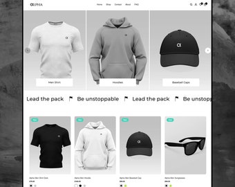 Tema de Shopify para ropa minimalista, plantilla de moda en blanco y negro
