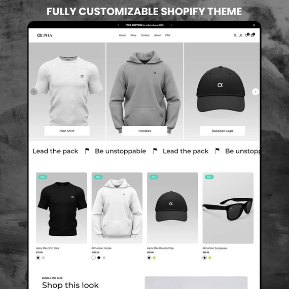 Minimalist Clothing Shopify Theme, Black & White Fashion Template