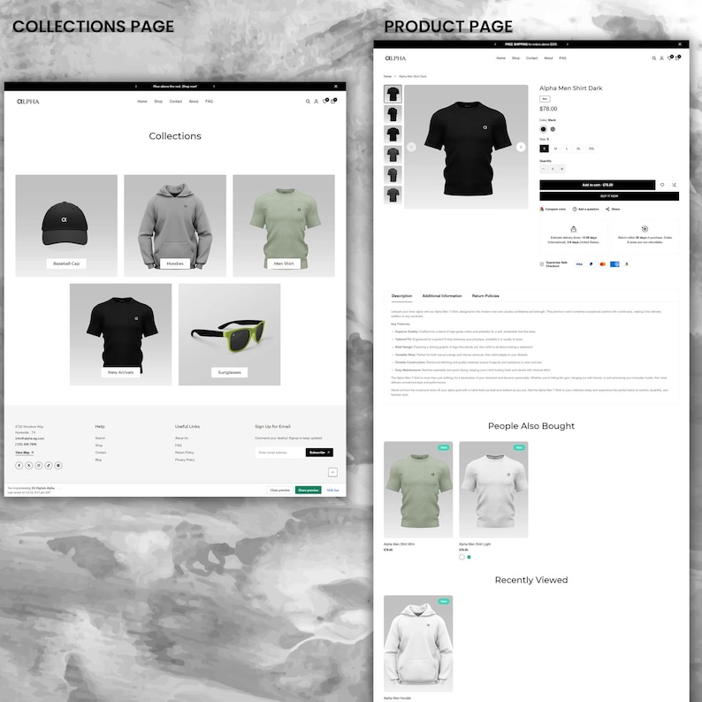 Minimalist Clothing Shopify Theme, Black & White Fashion Template image 3
