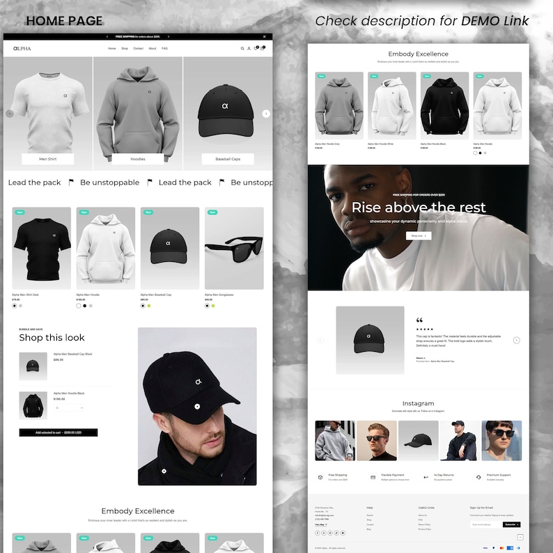 Minimalist Clothing Shopify Theme, Black & White Fashion Template image 2