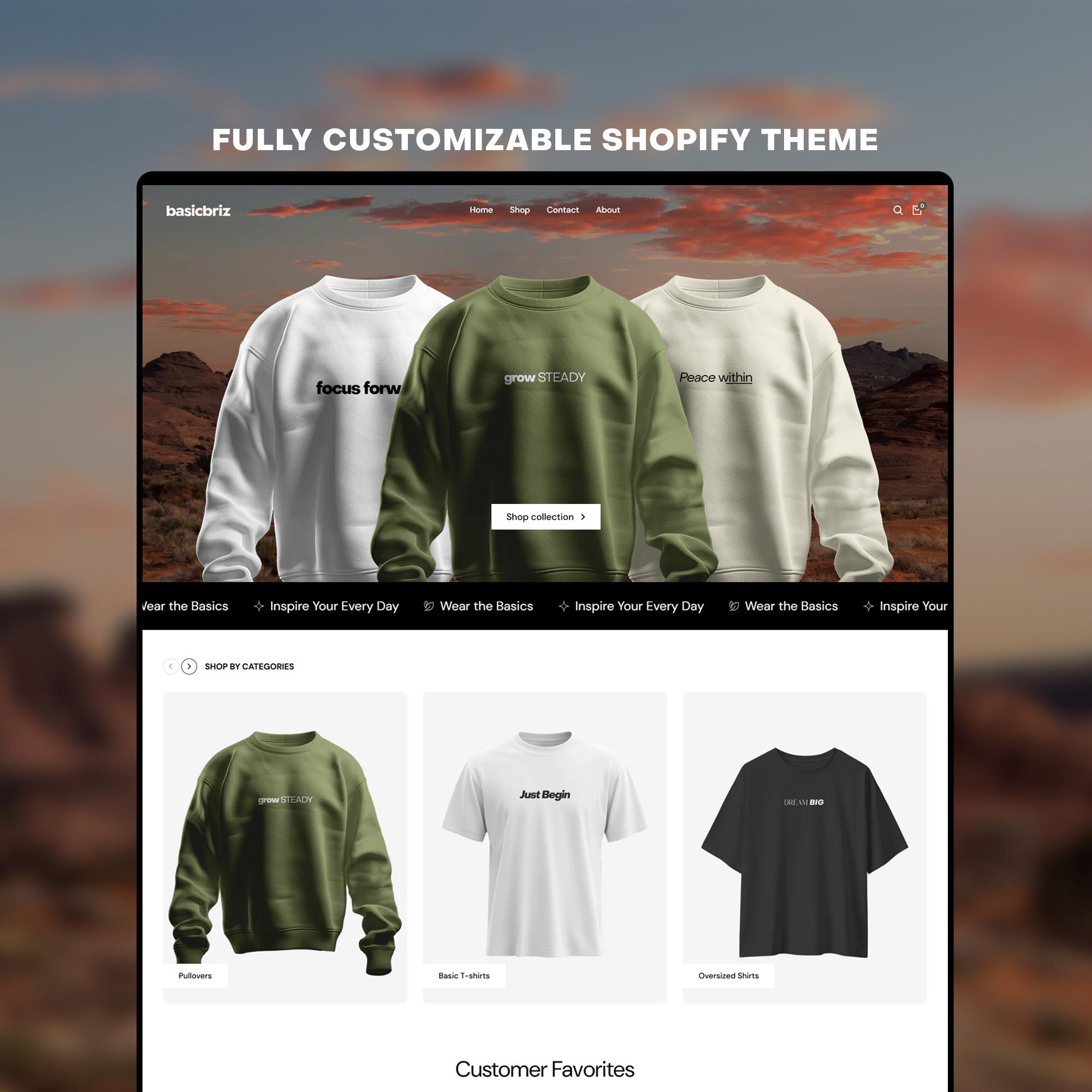 Modern Shopify Theme for Clothing Brand Minimalist Website Template Shopify Editable Theme for Streetwear Fashion