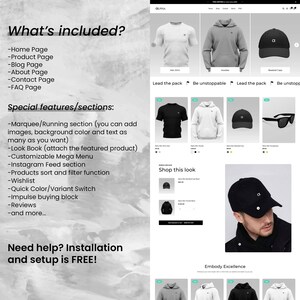 May include: A website screenshot displaying a range of clothing and accessories, including t-shirts, hoodies, baseball caps, and sunglasses. The website is called "OLPHA" and features the text "Lead the pack" and "Be unstoppable".