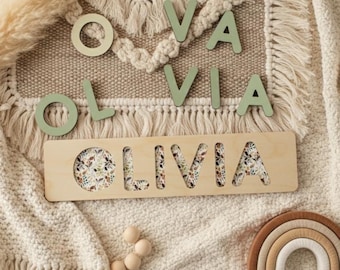 Name Puzzle | 1st Birthday Gift | Personalize Puzzle | Wooden Toys for Toddler Gift | Montessori Toys | Baby Gift | Baby Girl