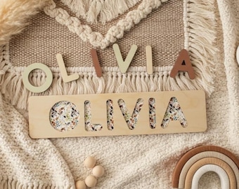 Name Puzzle | 1st Birthday Gift | Personalize Puzzle | Wooden Toys for Toddler Gift | Montessori Toys | Baby Gift | Baby Girl