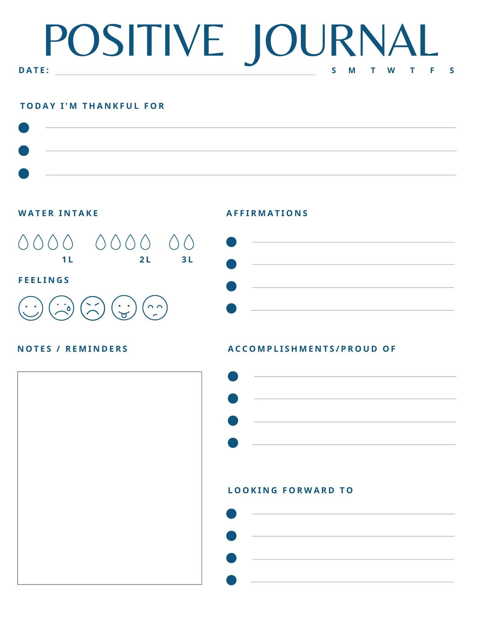 Printable Positive Journal Page - Etsy