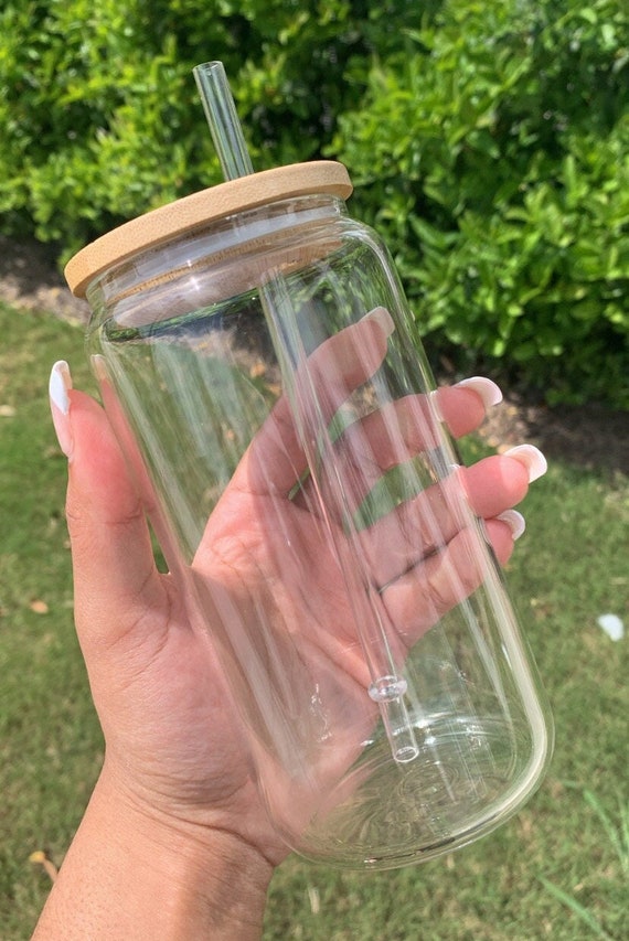 Bamboo Lid & Straw for Beer Can Glass