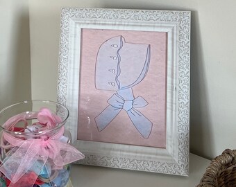 Pastelblauwe motorkap afdrukbare kunst | 5x7 of 8x10 | Afdrukbare download | Grandmillenial kinderkamerkunstwerk | Kleine meisjes kamer afdrukken