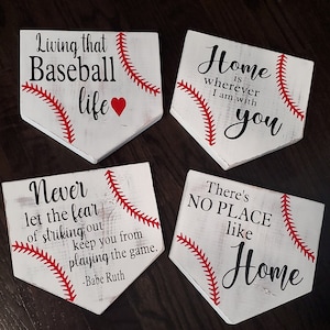 Baseball home plate sign, wooden sign