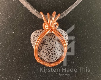 Black Lava Rock Heart Pendant