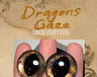Dragons Gaze Handpainted Kawaii Safety eyes 20, 25, 30, 35 or 40 mm