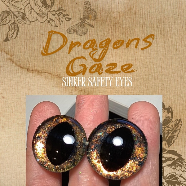 Dragons Gaze Handpainted Kawaii Safety eyes 20, 25, 30, 35 or 40 mm