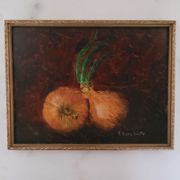 Original Oil Painting ~ Onions ~ Framed