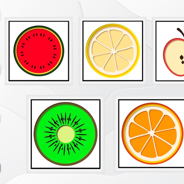 Fruits Shadow Box SVG - Layered SVG Bundle Fruits Shadow Box SVG - Layered SVG Bundle
