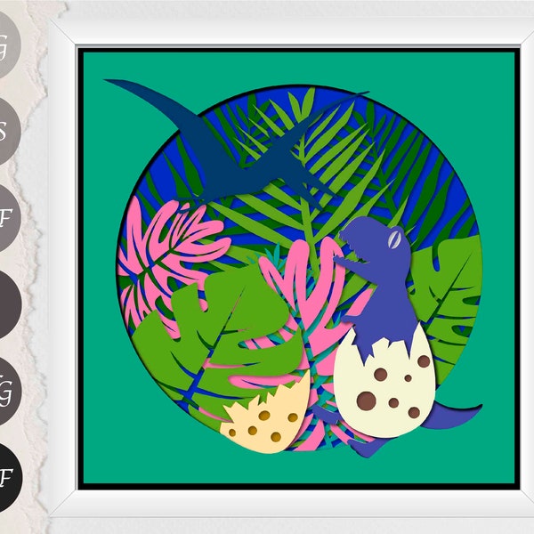 Dinosaur Paper Cut Light Box Template, 3d Paper Cut Shadow Box SVG, Cutting for Cricut Dinosaur Paper Cut Light Box Template, 3d Paper Cut Shadow Box SVG, Cutting for Cricut