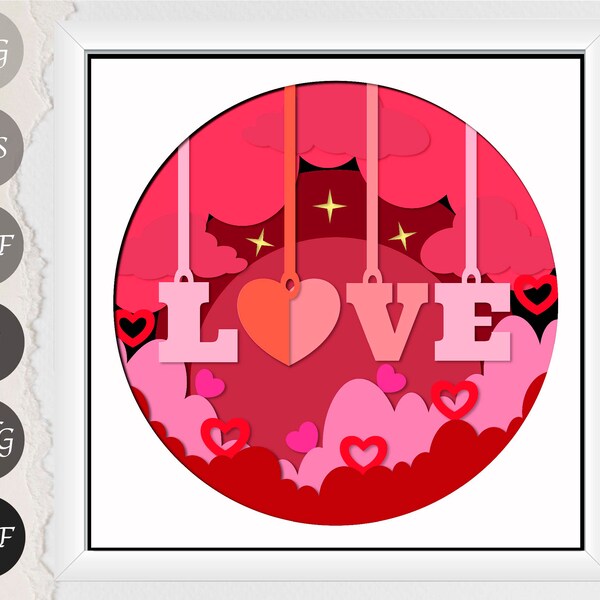 3D Love Shadow Box SVG, Valentine LightBox SVG, Wedding Card, Heart SVG files for Cricut and Silhouette 3D Love Shadow Box SVG, Valentine LightBox SVG, Wedding Card, Heart SVG files for Cricut and Silhouette
