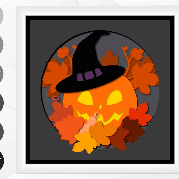 Pumpkin Shadow Box SVG, Halloween Light Box Paper Cut Template, 3D Pumpkin Layered SVG, Halloween CardStock SVG Pumpkin Shadow Box SVG, Halloween Light Box Paper Cut Template, 3D Pumpkin Layered SVG, Halloween CardStock SVG