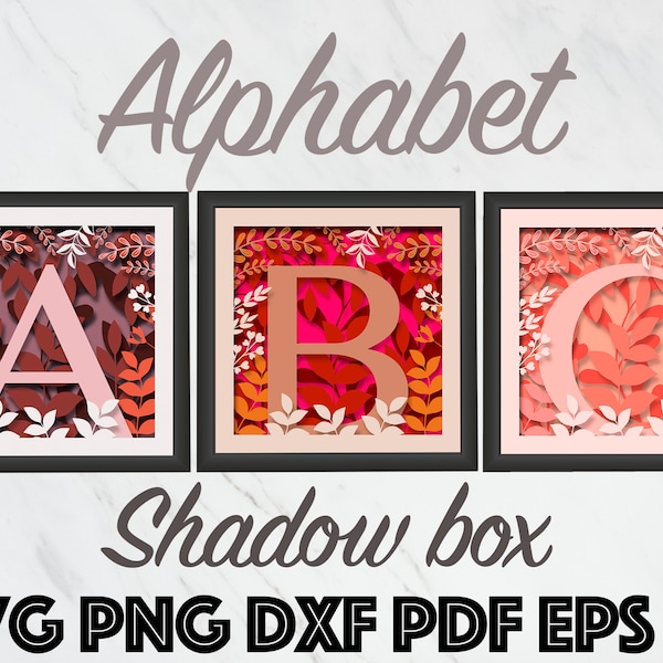 All letters A-Z, Floral Alphabet Shadow Box SVG Template, Layered Letters Paper Cut, Cricut Files, Cardstock Svg All letters A-Z, Floral Alphabet Shadow Box SVG Template, Layered Letters Paper Cut, Cricut Files, Cardstock Svg