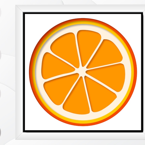 Orange Shadow Box SVG - Fruit Layered Paper Art Template Orange Shadow Box SVG - Fruit Layered Paper Art Template