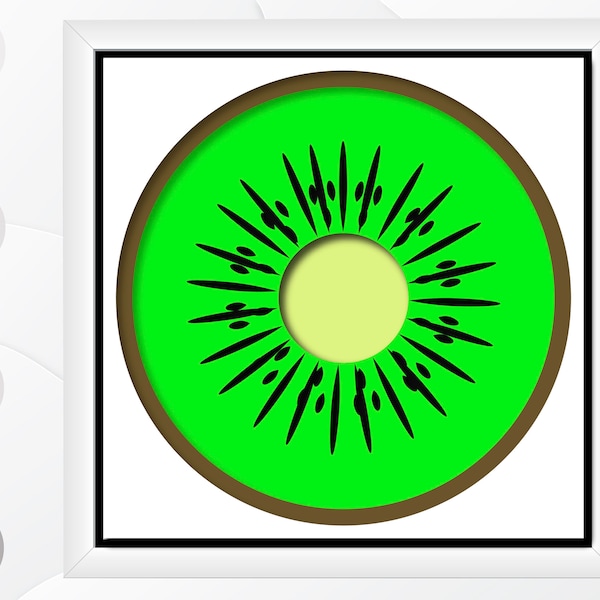 Kiwi Shadow Box SVG - Fruit Slice Layered Cutting Files for Cricut