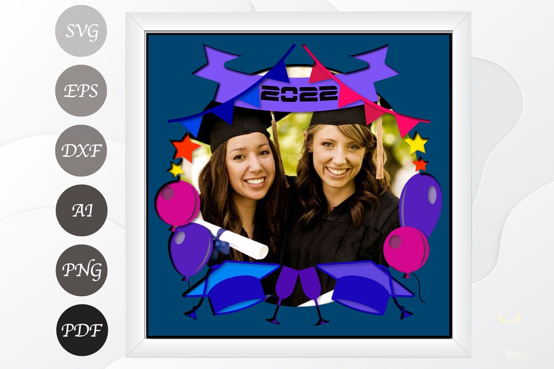 3d Graduation Shadow Box SVG senior 2022 SVG Layered Paper Cut Template