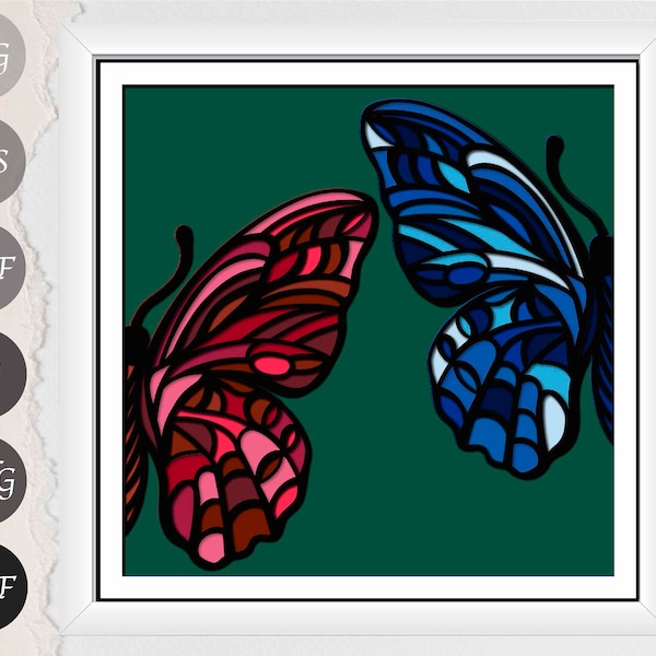 3d Butterfly Shadow Box SVG, Light Box Template, Shadow Box Template, 3d Layered Paper Cut for Cricut