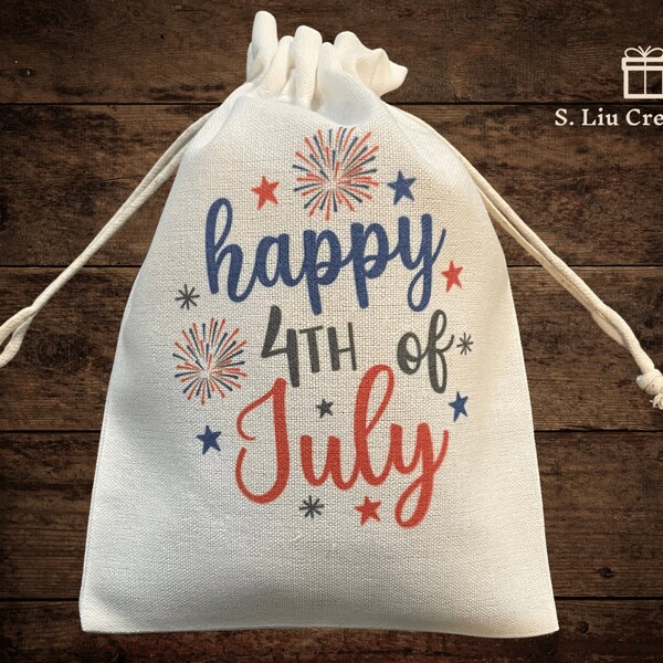 Happy 4th of July Party Bags, Independence Day Bag, Fourth of July Bags, BBQ Party Bags, Patriotic Gift Bags, Set of 10 Favor Bags.