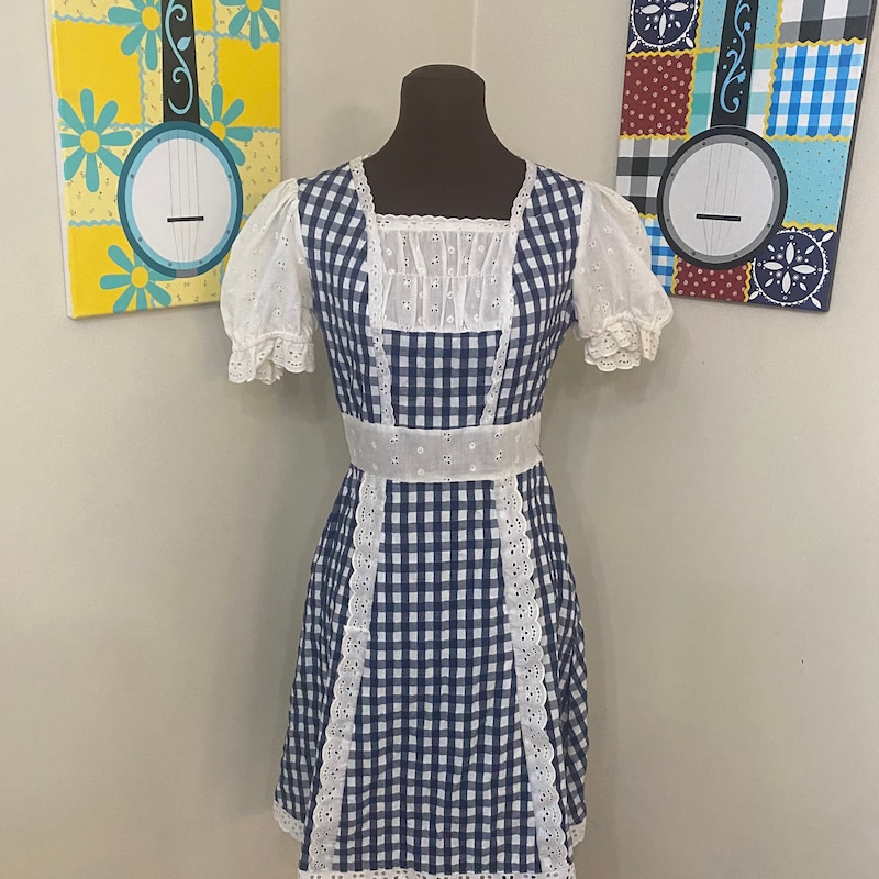 70’s Black White Gingham Dress main image 0