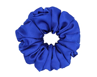 Large Royal Blue Satin Scrunchie, Satin Hair Tie, Hair Care, Hair Fashion, Handmade Scrunchie, Gift Ideas, Hairbands, Ponytail Holder, Bun
