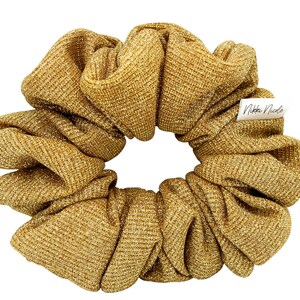 Large Metallic Gold Scrunchie, Hair Ties, Hair Fashion, Handmade Scrunchie, Gift Item, Ponytail Holder, Holiday Fashion, Cute Scrunchy,