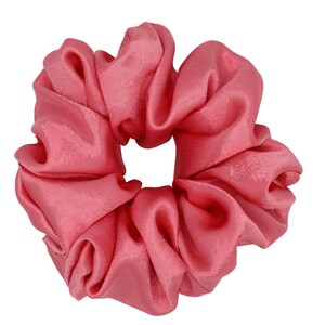Jumbo Coral Satin Scrunchie: Handmade Hair Tie